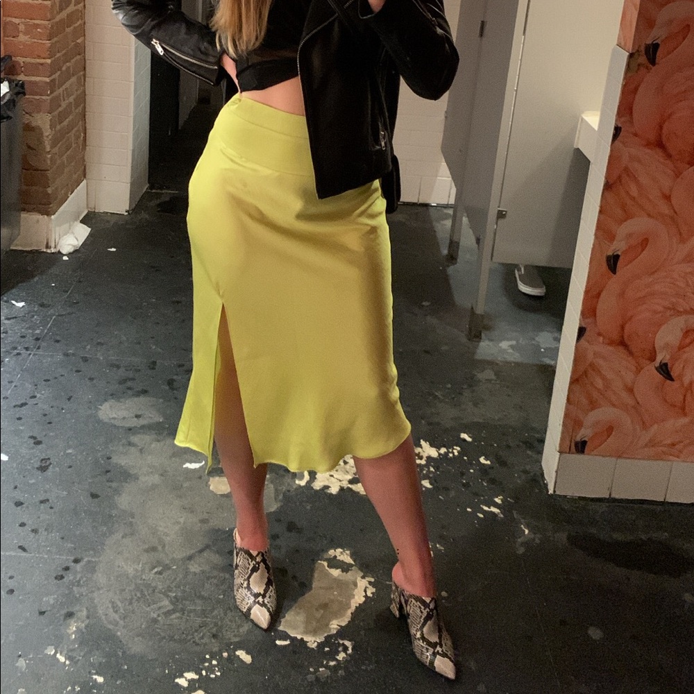 Free People Midi Skirt - Neon Green